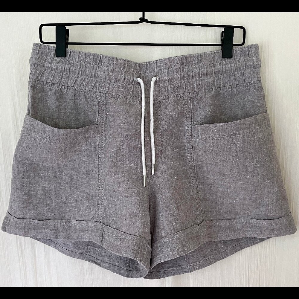 Athleta Cabo linen pull-on drawstring elastic waist shorts 6